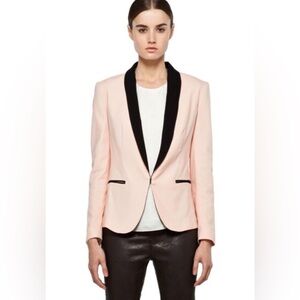 rag & bone • New York • Silver Tuxedo Blazer Jacket • Blush • SZ 0 • Retail $535